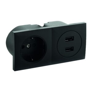 Bestel Inbouw contactdoos 1ST / USB zwart